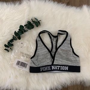 Womens | PINK Victoria’s Secret | V Neck Sports Bra | Small | Heather Gray